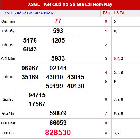 Phân tích kết quả XS Gia Lai ngày 14/11/2025